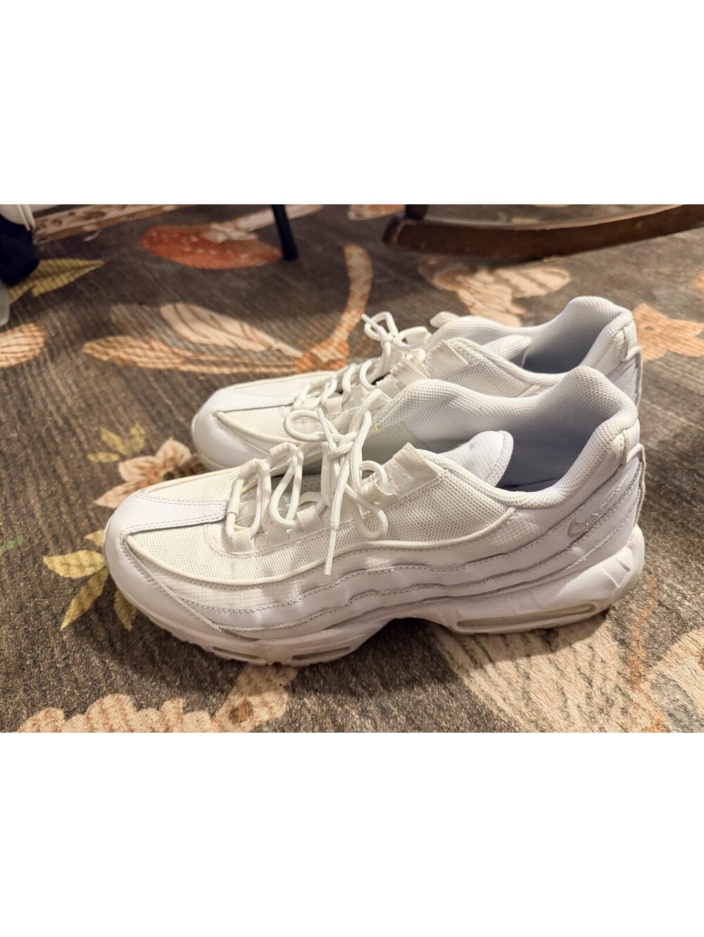Men's Nike Air Max 95 "Triple White" / Pure Platinum - Size 13